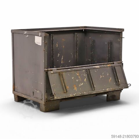 Used Stacking box steel fixed construction 2 flaps at 1 long side, L: 1200, W: 840, H: 970 Kruizinga 99-5070GB