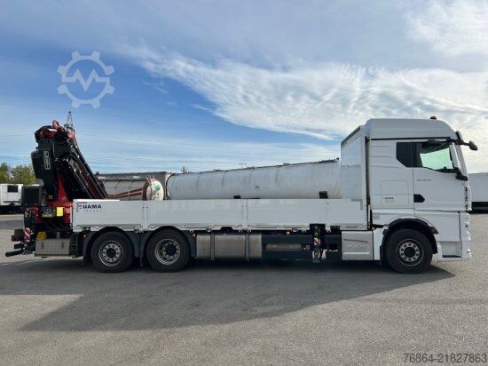 Flatbed truck MAN TGX PRITSCHE, KRAN FASSI F545RA.2.28XE,  CONTAINERVERSCHLüSSE, INBETRIEBNAHME ERST 2025!!!