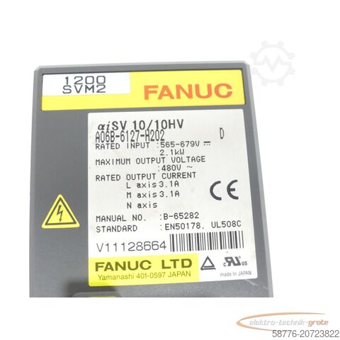 Component Fanuc A06B-6127-H202 Modul SV 10/10HV SN V11128664