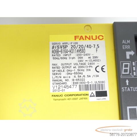 Component Fanuc A06B-6164-H311 # H580 Verstärker VSP 20/20/40-7.5 SN V12145477