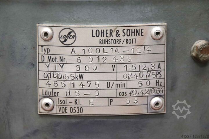 Electric motor 0.18/0.55 kW 465/1475 rpm Loher A 100L1A-12/4