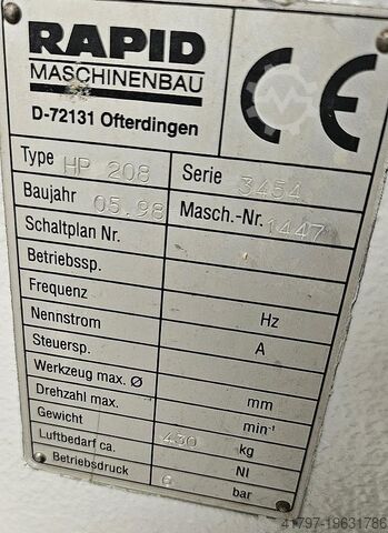 Eckverbindungspresse Rapid HP 208 Anton / Rapid HP 208