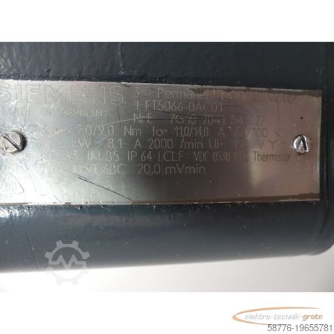 Control unit Siemens 1FT5066-0AC01 3~Permanent-Magnet-Motor SN: E 7G10 7041 54 027