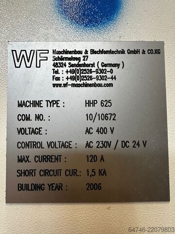 Horizontale hydraulische Presse WF HHP 625 presse Horizontal Hydraulic Press