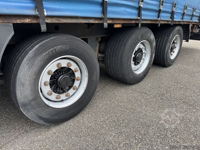 Mega trailer with flatbed and tarpaulin Krone SD MegaLiner, 3m, Liftachse, BPW Achsen