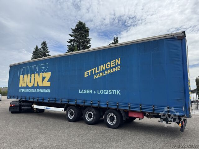 Mega trailer with flatbed and tarpaulin Krone SD MegaLiner, 3m, Liftachse, BPW Achsen