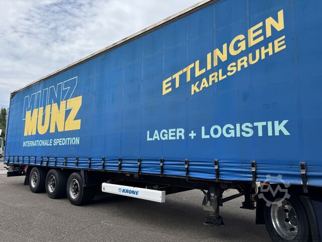 Mega trailer with flatbed and tarpaulin Krone SD MegaLiner, 3m, Liftachse, BPW Achsen