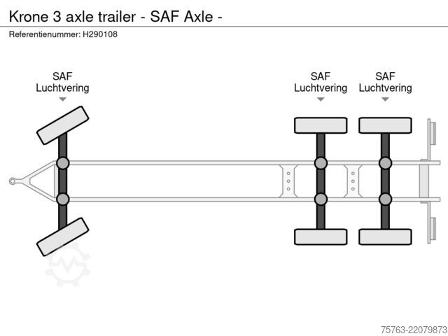 Plane Krone 3 axle trailer - SAF Axle -