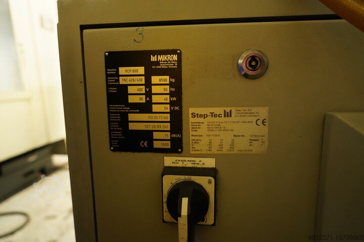 Vertikales Bearbeitungszentrum Mikron VCP 800