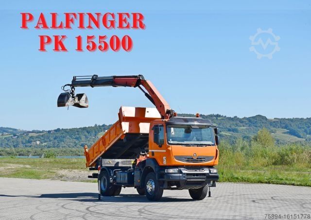 Autokran RENAULT KERAX 370 DXI* KIPPER 3,70m *PK 15500 + FUNK*TOP