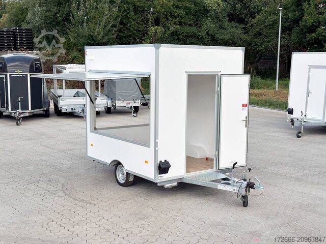 Verkaufsanhänger Blyss H15252HN | WEISS 250X203X230CM 1500KG VERKAUFSANHÄNGER | 2X VERKAUFSKLAPPE