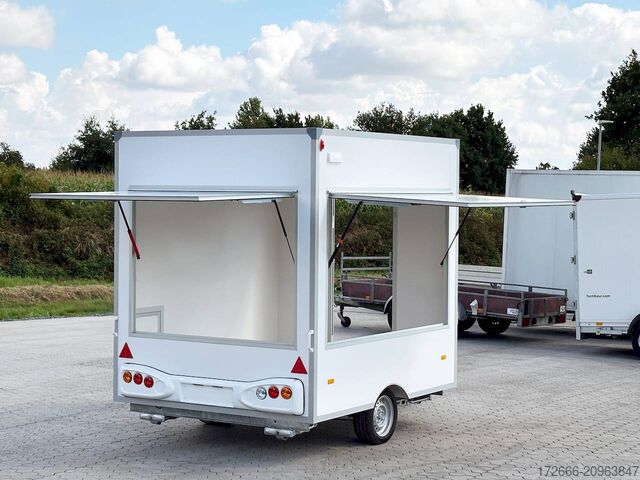 Verkaufsanhänger Blyss H15252HN | WEISS 250X203X230CM 1500KG VERKAUFSANHÄNGER | 2X VERKAUFSKLAPPE