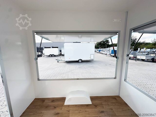 Verkaufsanhänger Blyss H15252HN | WEISS 250X203X230CM 1500KG VERKAUFSANHÄNGER | 2X VERKAUFSKLAPPE