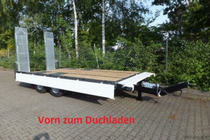 Low loader trailer Möslein TTT 11- 6,28 Weiß  Neuer Tandemtieflader