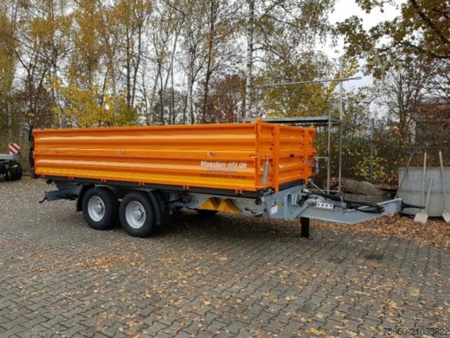 Tipper trailer Möslein TTD13- BA Orange  13 t Tandem Kipper Tiefladermit Bordwand- Aufsatz-- Neufahrzeug --