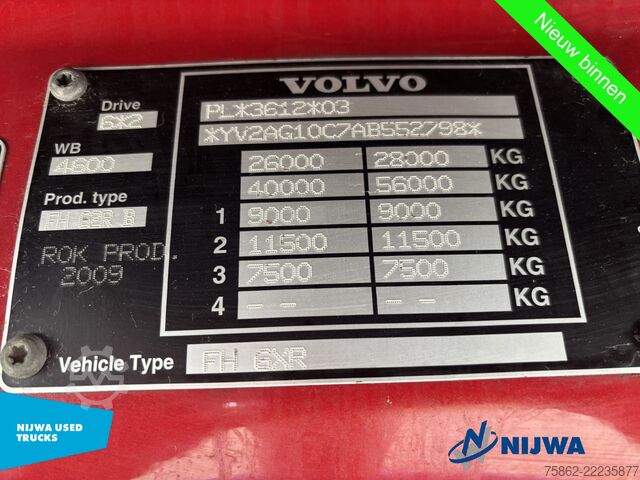 Platform trailer Volvo FH 420 6x2 Vangmuil + Standkachel