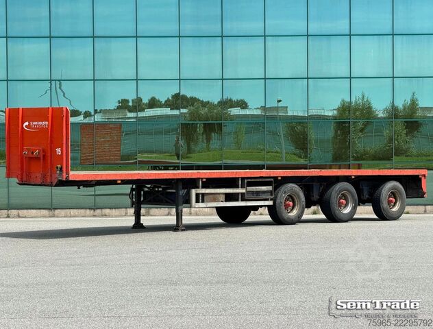 Auflieger mit Arbeitsbühne FLOOR FLO-14-30-H DRUM BRAKES STEERING AXLE FLATBED HO