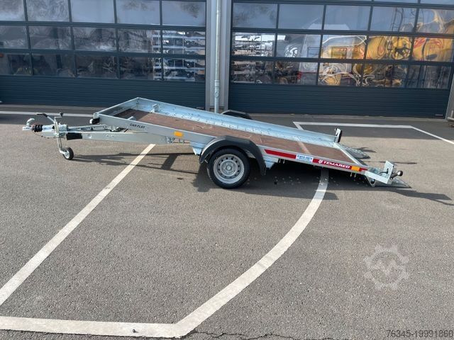 Car carrier trailer TEMARED Car Flat 3518 für PKW bis 1.438  kg - Kippbar