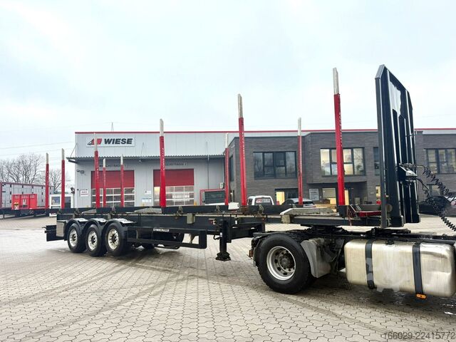 Log semitrailer SCHWARZMÜLLER Holz Auflieger mit Schemel und Rungen TÜV NEU