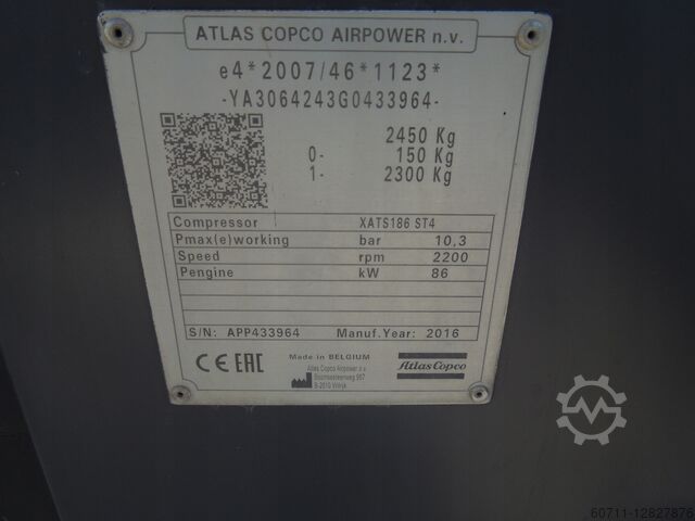 Mobile compressor Atlas Copco XATS 186
