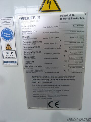 Leit-/Zugspindeldrehmaschine Weiler Praktikant B