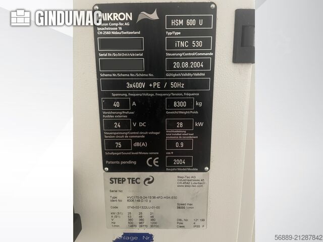 MIKRON HSM600U MIKRON HSM600U