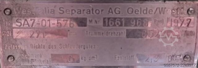 Separator Westfalia SA7-01-576