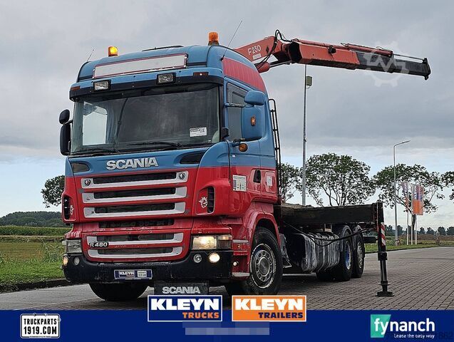 Platform trailer SCANIA R480 6X2 MANUAL CRANE