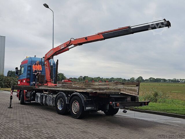 Platform trailer SCANIA R480 6X2 MANUAL CRANE
