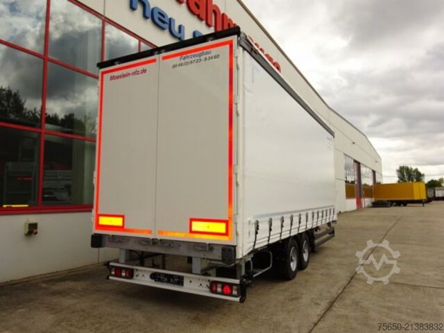 Open trailer with tarp Möslein TPW 105 D Schwebheim  Tandem- Planenanhänger Durchladen