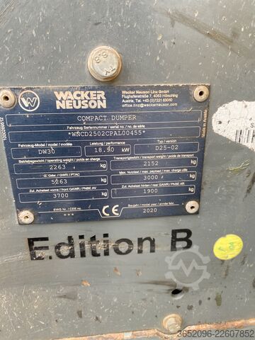 Muldenkipper Wacker Neuson DW30