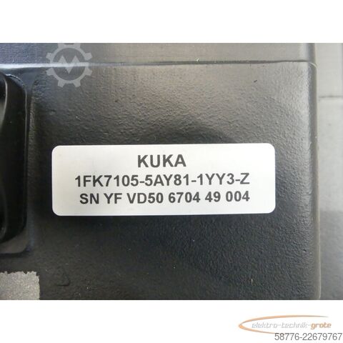 Control unit KUKA 1FK7105-5AY81-1YY3-Z Servomotor SN: YFVD50670449004