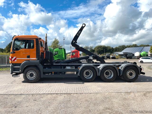 Abrollkipper MAN TGS 35.440 / HIAB XR26.59 / 8x4 /Gelenkt/ 67 tkm
