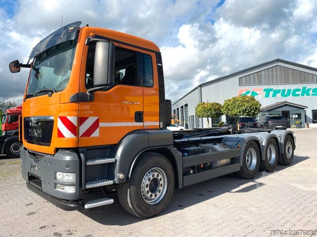 Abrollkipper MAN TGS 35.440 / HIAB XR26.59 / 8x4 /Gelenkt/ 67 tkm