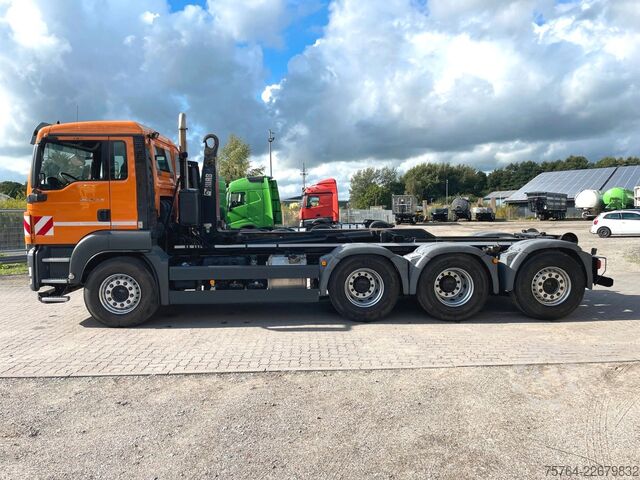 Abrollkipper MAN TGS 35.440 / HIAB XR26.59 / 8x4 /Gelenkt/ 67 tkm