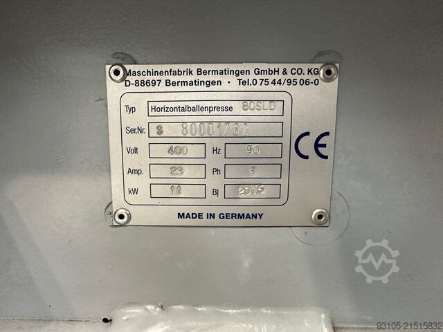 Horizontal Ballenpresse DIXI 80 SLD DIXI 80 SLD