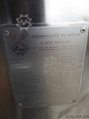 680 litre heatable/coolable process tank made of V4A Chaudronnerie du Moulin a vent Industrie 5875
