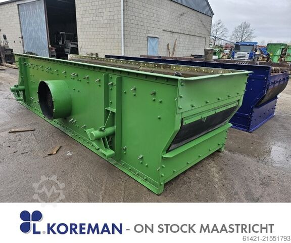 Siebmaschine Främbs & Freudenberg 14/50-2 + 16/50-2 Främbs & Freudenberg On Stock 2 pieces: *Surface: 5000 x 1400 mm - 2 decks *Surface: 5000 x 1600 mm - 2 decks Incl.: E-motor and springs Screening machine Främbs & Freudenberg 14/50-2 + 16/50-2