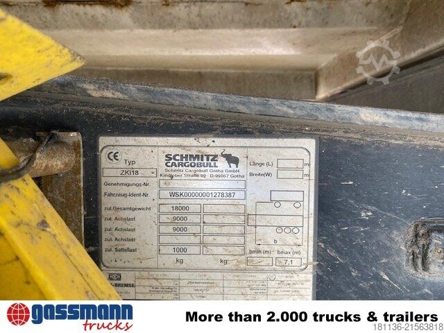 Dreiseitenkipper Anhänger Schmitz ZKI 18-4.9 Stahlbordwände, ca. 10,3m³