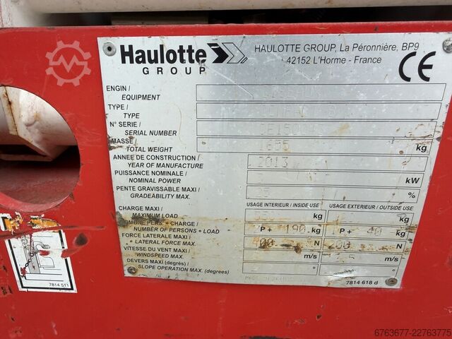 Haulotte Scissor Lift Haulotte Compact 8, 8m working height, 225 operating hours, year 2013 HAULOTTE Compact 8 8M werkhoogte 225uur / 2013