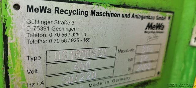Nachzerkleinerer MeWa Recyclingmaschinen UG 1600 MSL