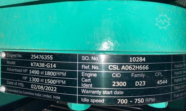 Generator set Cummins C1100D5B - 1.100 kVA Open Generator - DPX-18531-O