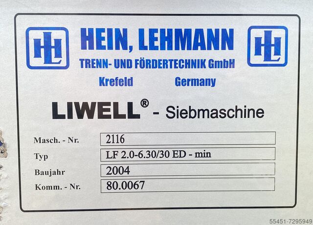 Flip-Flow Vibrating Screen Hein Lehmann Liwell LF 2,0 - 6,30 / 30 ED
