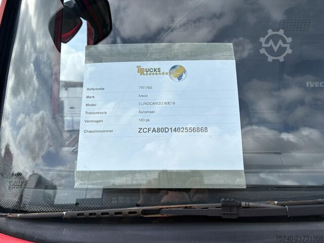 Curtain sided Iveco EUROCARGO 90E18 + EURO 5 + LOW KM + 3 STOELEN