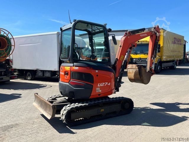 Mini excavator KUBOTA Minibagger U 27 - 4 Minibagger HI Kurzheck 1928h