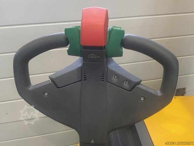 Electric pedestrian stacker, pallet truck, Ameise (brand name for electric pallet trolleys) JUNGHEINRICH EJC 214