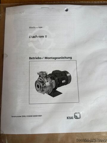 KSB Etachrom B industrial pump 18 m³/h H=45 m KSB Etachrom B pompa przemysłowa 18 m³/h H=45 m KSB Etachrom B pompa przemysłowa 18 m³/h H=45 m