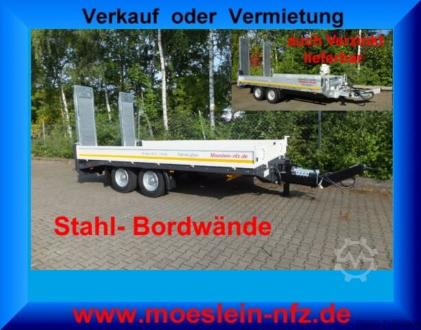 Low loader trailer Möslein TTT 11- 6,28 Weiß Neuer Tandemtieflader