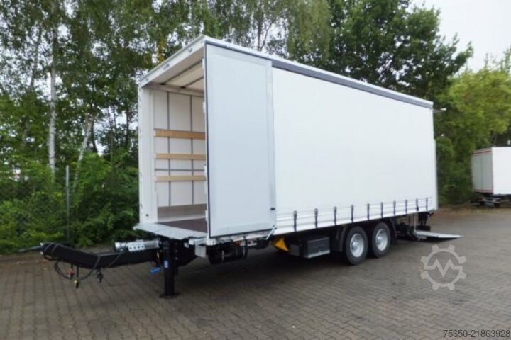 Open trailer with tarp Möslein TPS 11 DL 7,30 neuer Planenanhänger, Ladebordwand + Durchladbar