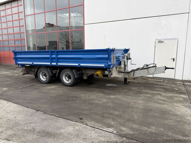Three-way tipper trailer 18 k 18 t Tandemkipper- Tieflader, BreitbereiftWenig Benutzt